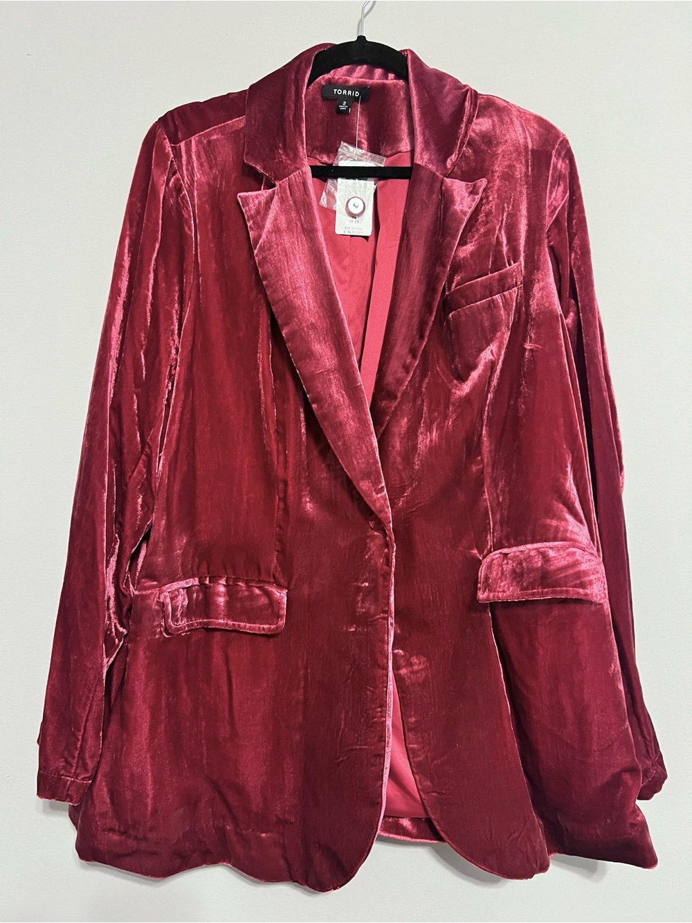 NWT! torrid Velvet Blazer in a Muted Wine color | Women’s 2X/ 18-20